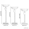 2st Candle Holders Glass Tall Feet Candlestick Craft Candle Holder Stand Home Decoration For Living Room Bedroom Office Tablett