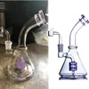 Base del bicchiere Bong Tubi per l'acqua Tubi per l'olio in vetro spesso Narghilè Bong per l'acqua in vetro Shisha con Banger da 14 mm Alto 20 cm