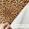 Stickers muraux 1 rouleau 40x250cm papier peint effet cuir grain léopard foncé auto-adhésif amovible animal faux peler et coller
