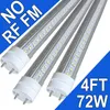 Tube lumineux LED 1,2 m, ampoules LED T8, ballast de 1,2 m, 72 W, 7 200 lumens, 6 500 K, tube lumineux de type B, remplacement fluorescent T8 T10 T12, double extrémité, base G13 à 2 broches, USAstock