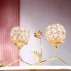 2PCS Candle Holders 1pc Golden Crystal Candle Holder Dual-head Flower Candlesticks for Dining Coffee Table Wedding Events Parties Home Decor