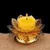 2PCS Candle Holders Traditional Chinese Style Lotus Flower Candlestick Portable Alloy Creative Candle Holder for Tabletop Office Parlor Restaurant