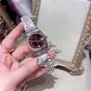 Topp lyxdesigner Kvinnor tittar på 28 mm diamantuppsättning gulduppringning Automatisk mekanisk rörelse 316L rostfritt stålklocka Rem Sapphire Glass Par Watches