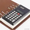 Calculadoras Pasta criativa com régua para A5 A6 B5 Calculadoras Eletrônica de escritório Calculadora espiral de folhas soltas