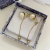 Stud Earrings European And American Fashion Elegant Pearl Tassel