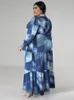 Wmstar Abiti taglie forti per donna Tie Dye stampato con tasche Slash Fashion Party Maxi Dress Goccia all'ingrosso 240124