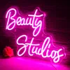 Enseigne au néon LED Wanxing Beauty Studio néon LED signe lampe rose pour bureau maison chambre acrylique Luminiso signe personnalisé décoration murale YQ240126