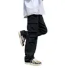 Men's Pants Summer KPOP Fashion Style Harajuku Slim Fit Trousers Loose All Match Casual Solid Pockets Straight Cylinder Cargo