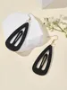 Dangle Earrings Women Wood Black Hairpin Shape Design Statement For Lady Girls Jewelry Accessories Gift