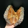 17 kleuren gouden strik kristallen koppelingen vierkante strass avondtasje feest prom handtassen luxe dames bruiloft bruids portemonnees 240125