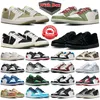 ボックス1S Jumpman 1 Low Basketball Shoes Men Men Men Black Phantom Olive Toe of the Dragon Reverse Mocha Wolf Gray Panda Mensトレーナーアウトドアスポーツスニーカー