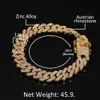 10/11/12mm Miami Cuban Link Chain Halsband Armband Set för män bling hiphop ised ut diamantguld Sier Rapper -kedjor kvinnor