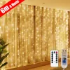 6m 400 led cortina guirlanda na janela luzes da corda usb festão de fadas controle remoto decorações de casamento de natal para sala de casa