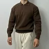 Мужские свитера, мужские базовые повседневные вязаные свитера с полумолнией на половину молнии, осень-зима 2024, модные молодежные тренды, однотонные, унисекс
