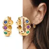 Sier Plated Askepott Pumpkin Stud Infinity Stones Charm Heart Earring for Women Spring Fashion Jewely Gift