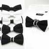 TIATES TIE TIE أسود أبيض متناقض اللون Bowtie Mens 2023 الموضة طبقة مزدوجة