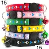 Dog Training & Obedience Collars Wholesale 100Pcs Dog Collar With Bell Delicate Safety Casual Cat Neck Strap Camo Adjustable Pet Acces Dh4Tz