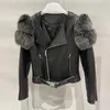 Frauen Leder Herbst Winter Luxus Frauen Echte Schafe Jacke Mit Pelz Lammfell Mäntel Dame Echte Jacken Weibliche Outwear GT5081