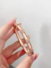 Original 1to1 Van C-A Four Kaleidoscope Bracelet Leaf Grass High Edition Female 18k Rose Gold Wide Narrow Full of Diamonds and Stars 1JOE18KQZ