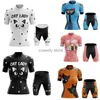 Men's Tracksuits 2023 Pink Cat Lady Women's Short Seves Cycling Jersey Suit Summer Clothing Fa Breathab Triathlon KitsH24126