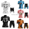 Herren Trainingsanzüge 2023 Pink Cat Lady Damen Short Seves Radtrikot Anzug Sommerkleidung Fa Breathab Triathlon KitsH24126