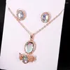 Naszyjnik Zestaw 3 szt./1 Moda Moda Naturalna biżuteria opalowa kryształowy kamień szlachetny Pierścień Akcesoria dla kobiet