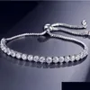 Wedding Bracelets New Brand Simple Fashion Jewelry White Gold Filled Mti Gemstones Cz Diamond Pling Adjustable Lucky Bracelet For Dro Otqsv