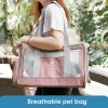 Kinderwagen Tragbare Katzentragetasche Atmungsaktives Mesh-WelpenkatzenReisetasche Rucksack Outdoor-Umhängetasche für kleine Hunde Katzen Chihuahua Yorkie