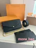 Bag luksurysowy Ulubione multi akcesoria 3 szt./zestaw kobiet Crossbody torebki Messenger torebki torebki kwiaty na ramię Lady skóra 61276