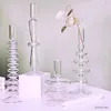 2st Candle Holders Modern Glass Candleholder Nordic Home Decor Clear Glass Candle Holder Candlelight Home Decoration Ornament Candel Holder