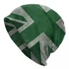 Bérets vert en détresse Union Jack drapeau Bonnet chapeaux tricoté chapeau Cool Street Skullies bonnets unisexe chaud double usage casquette