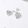 Studörhängen 925 Silver Needle Love Heart Earring For Women Girls Wedding Party Jewets Gifts Pendientes EH2139