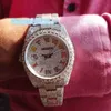 Мужские часы Iced Out с муассанитом и бриллиантами, часы в стиле хип-хоп с радугой и римским циферблатом, роскошные автоматические наручные часы