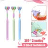 Toothbrush 3D Stereo Three-Sided Toothbrush PBT Ultra Fine Soft Hair Adult Toothbrushes Tongue Scraper 360 Cleaning Oral Care Teeth Brush