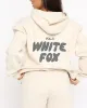 White Foxx Tracksuit Woman Bluet Top Designer Pant Pant Women Designer 2 -częściowy zestaw z kapturem Zestawy walizki z kapturem Dwuczęściowe koszulka z długim rękawem pullover moda 687