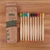 Toothbrush 4Pcs/Box Rainbow Toothbrush Natural Bamboo Tooth Brush Soft Bristle Charcoal Vegan Eco Friendly Products For Dental Oral Care