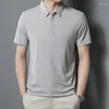 Men's Polos 2024 Fashion Brand Solid Polo Shirt Short Sleeve Summer Collar Loose Fitted Male Korean Clothing Tops