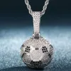 Anpassad handgjorda runda klippta fotboll Hip Hop Pendant 925 Silver Diamond Pendant Gold Plated Pendant Designer smycken