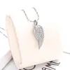 Hänghalsband vinge form kremation urn halsband för mänsklig/husdjur aska anpassa skåp kvinnors minnes smycken