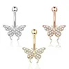 Navel Bell Button Rings 1PCS Stainless Steel CZ Belly Button Piercing Heart Navel Barbell Jewelry Butterfly Belly Button Ring Sexy Navel Ring For Women YQ240125