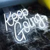 Enseigne au néon LED Keep Going Neon Signs LED pour décoration murale Néons Panneaux muraux Décor pour chambre à coucher Chambre d'enfant Salle de jeux Bureau Bar Fête de Noël YQ240126