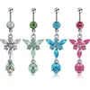 Navelklockknapp ringer 1 st rostfritt stål Kvinnor Belly Button Ring Stud Leaf Navel Piercing Sexig Bunny Belly Dangle Piercing Ombligo Body Jewelry YQ240125