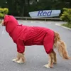 Ropa para perros Impermeable Golden Hair Border Collie Mediano Tamaño Grande Paquete completo Cuatro patas Mascota Impermeable Poncho rojo