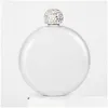 Höftkolvar Portable Round Mini Hip Flask 304 Rostfritt stål Vin Kettle Crystal er Colorf Ladies Flagon Glitter Drop Delivery Home GA DHJUS