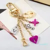 Fashion Keychain Letter Designer Metal Keychain Womens Bag Charm Pendant Auto Parts Accessories Gift