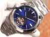 Watches for Men Steel First Tourbillon De Luxe 42.5mm Tourbillon Movement Overseas Fine Blue Case Mechanical