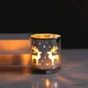 2pcs mum tutucular 8x8cm Noel Elk Candlestick Mum Tutucu Cam Boş Kupa Şamdan Fabrikası Doğrudan