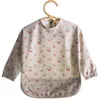 Modèle enfant en bas âge à manches longues écharpe imperméable bavoir Smock tablier d'alimentation pour enfants poche infantile filles vêtements Bandana bavoirs 240125