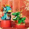 Blocos novo estilo mini nese animal dragão blocos de construção ano novo montagem ornamentos brinquedos modelo presentesvaiduryb