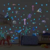 Wall Stickers Blue Underwater World Luminous Sticker Color Love Pattern Removable Art Mural Party Decal Decoration Waterproof